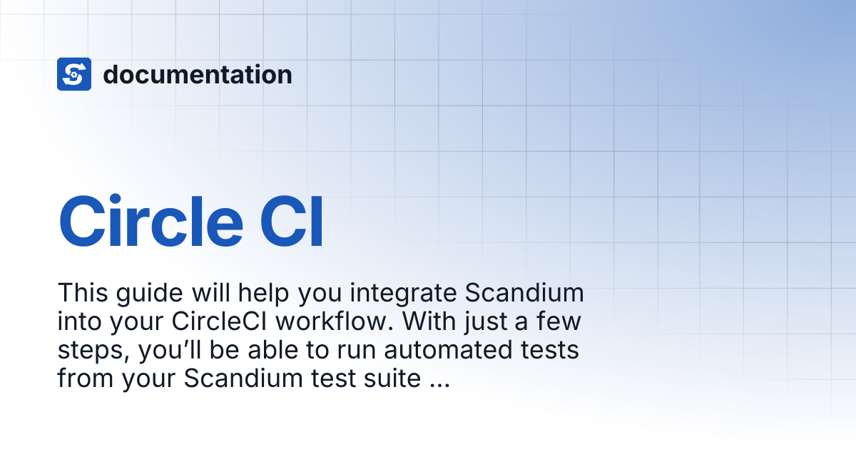 Circle CI | documentation