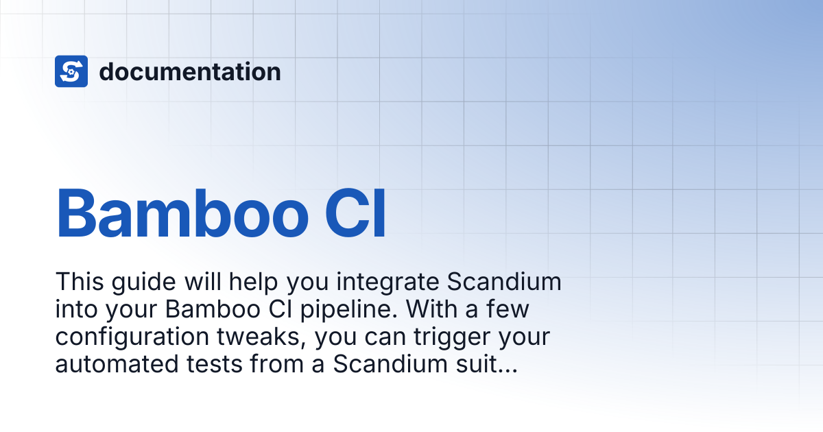 Bamboo CI | documentation