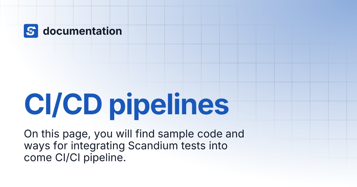 CI/CD pipelines | documentation